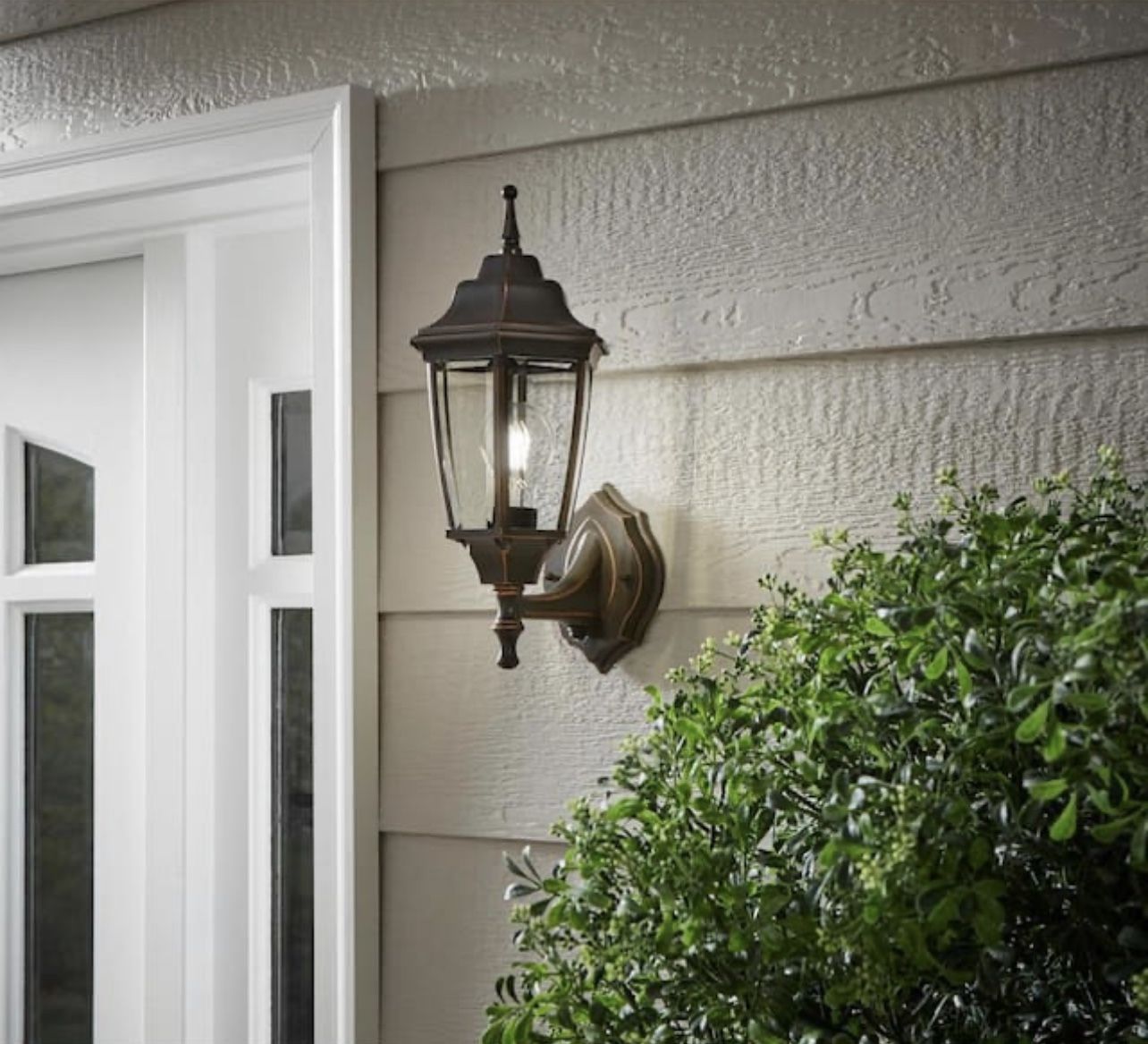 Hampton Bay 1 Light Oil Rubbed Bronze Outdoor Dusk to Dawn Wall Lantern Sconce Lawn & Garden