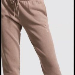 Victoria's Secret PINK Ivy Fleece Relaxed Fit Sweatpants Iced Coffee Size Large 