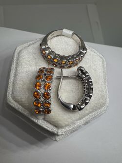 925 silver sterling very beautiful set , ring size 6