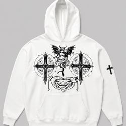 White Gothic Y2K Baylab Hoodie New