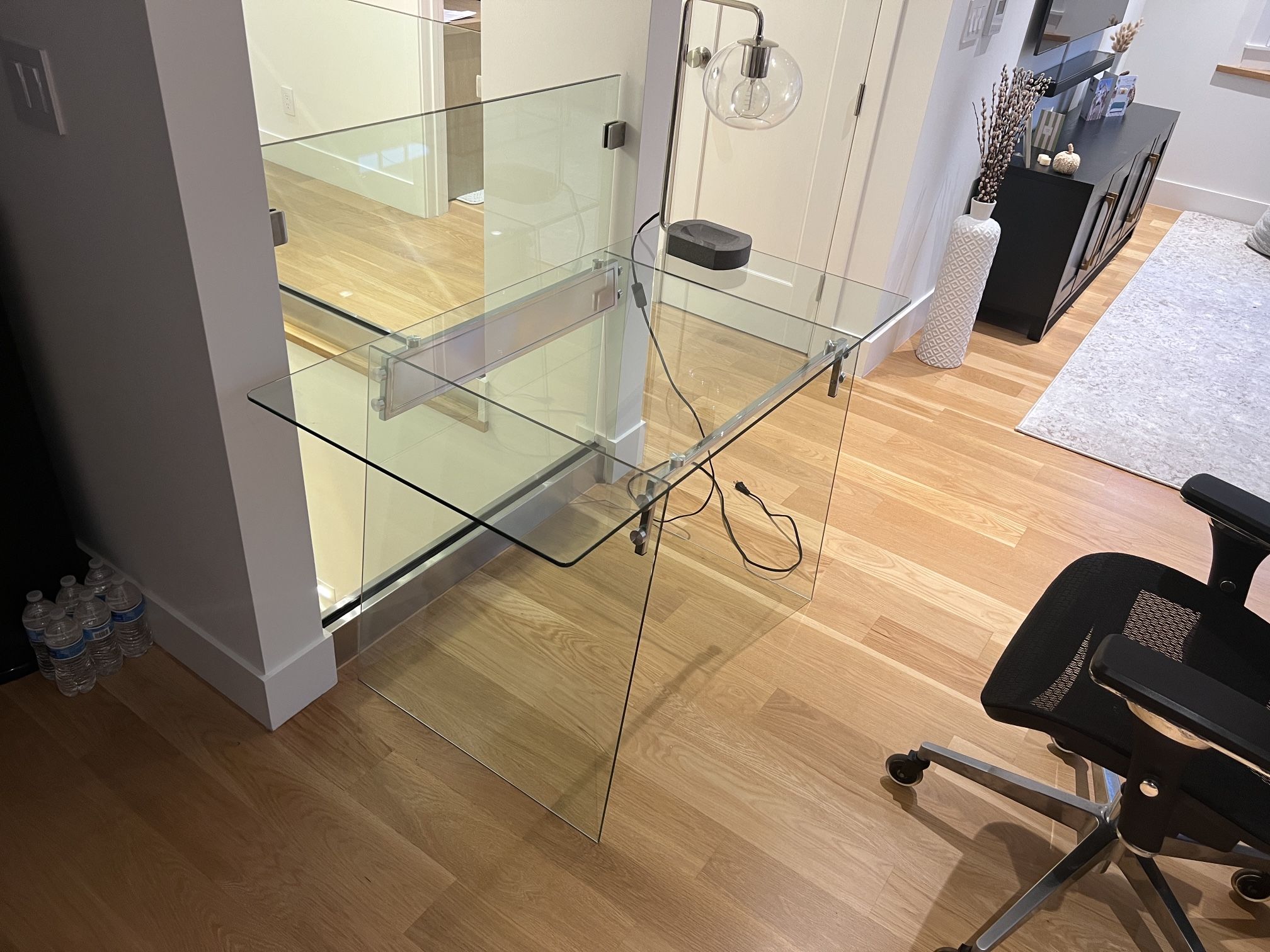 Glass & stainless Desk