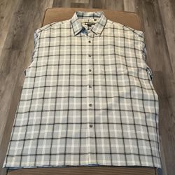 Mansfield Activewear Men’s Gray/white Plaid Shirt, Size 6XL