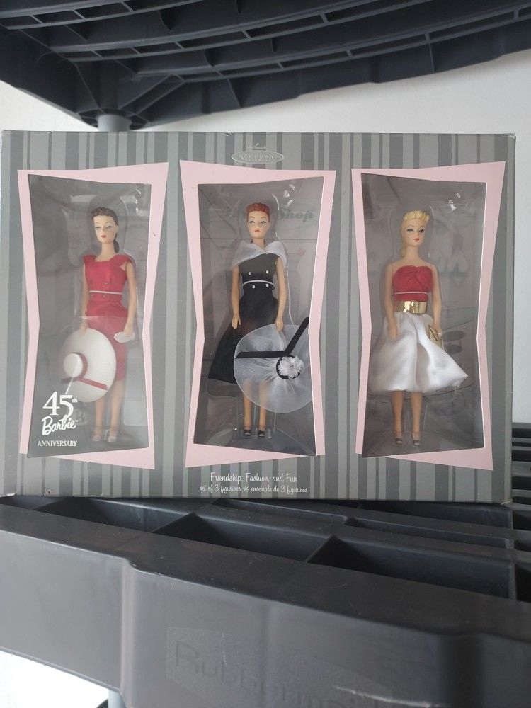 Hallmark Barbie Friendship Fashion and Fun 45th Anniversary Figurines Set 2004