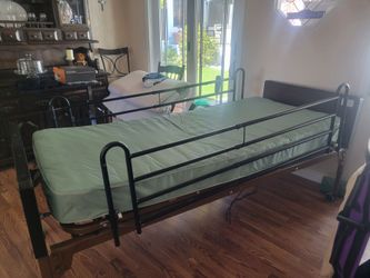 Electric Hospital Bed with Mattress and Rails