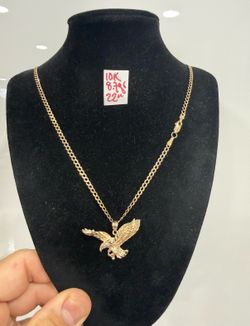 10K Solid Gold Chain And Pendant For Wedding 8.7Gr 22 Inches Long