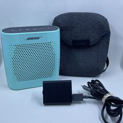 Bose SoundLink Color Bluetooth Light Blue Speaker w/ Charger And Case Tested