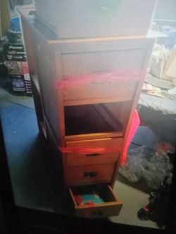 Stay dresser built in with a shelf on the side