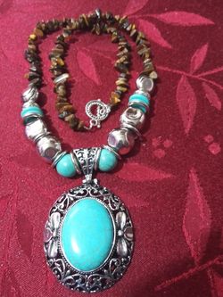 Turquoise Necklace with Earrings Set