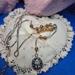 925 Sterling Silver Diamond Cut Ball Maria Necklace 18" Plus 2" Extension 