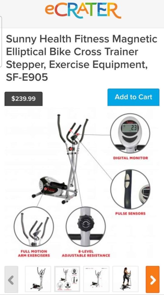 "Sunny magnetic elliptical bike" 