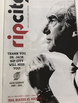 Portland Trailblazers Rip City Game Program May 2, 2014 Tribute To Coach Ramsey