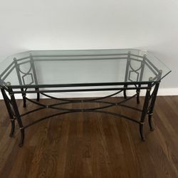 GLASS METAL TABLE