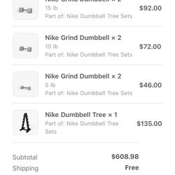 Nike Strength Weights. 5-25 Set With Rack 