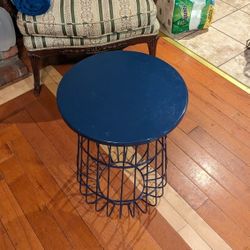 Blue Metal Side Table 