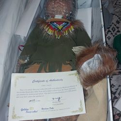 Native American Porcelain Heirloom Limited  Edition Duck House Doll