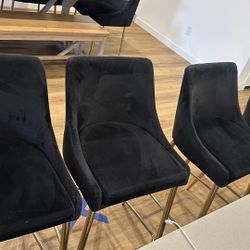 Velvet Upholstered Counter Stools