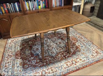 Vintage Real Wood Table with Foldable Leafs
