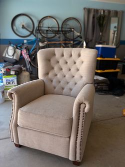 Tufted Accent Chair with Nailhead Trim
