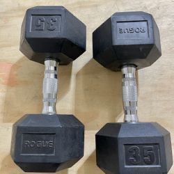 rogue dumbbell 35lbs pair