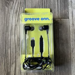 onn. In-ear Earphones with Microphone and Lightning Connector, Black