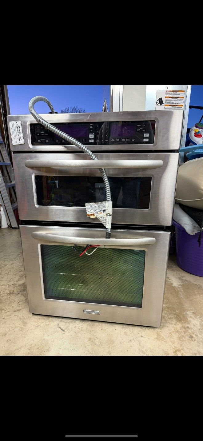 Kitchen Aid KEMS378SSS 27 Inch Convection Oven Microwave Combo, Stainless Steel
