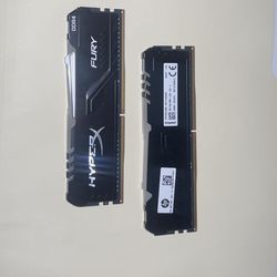 $110 OR BEST OFFER. 16GB Kingston HyperX FURY DDR4 RAM - 3400MHz RGB (2x8GB Kit) Gaming Memory
