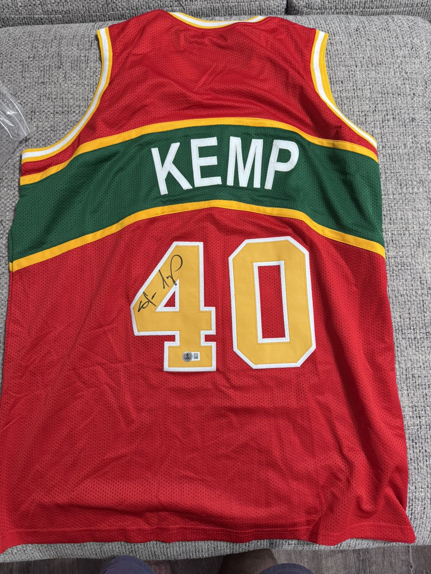 Shawn kemp Signed Autograph Custom Jersey - Beckett Coa - Seattle Super Sonics