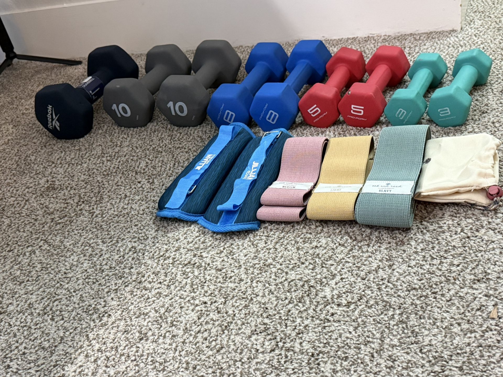 Full Home Workout Set – Dumbbells, Resistance Bands & Ankle Weights