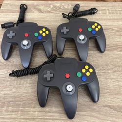 3 Black Original Nintendo 64 (N64) Controllers $30 EACH 