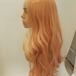 Long Pink Wavy Wig
