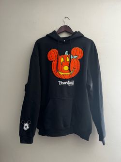 NEW Halloween Mickey Pumpkin Disneyland Resort Hoodie - Black / Orange (Adult L & XL)