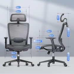🥨FLEXISPOT Ergonomic Office Chair, High Back Mesh Swivel Computer Chair, Executive Office Desk Chairs, with Adjustable Lumbar Support/2D Headrest/Loc