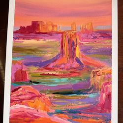 Arizona Original Oil Painting 12 X 9 Inches