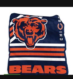 Chicago Bears Plush Raschel Blanket Lot Of 2 Brand New 