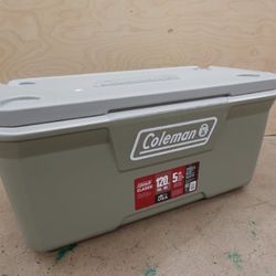 Coleman 316 Series 120QT Hard Chest Camping Cooler in Silver Ash
