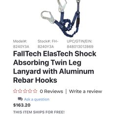 FallTech ElasTech Shock Absorbing Twin Leg Lanyard 