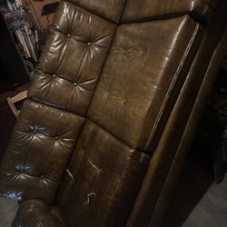 Vintage Leather Couch As Seen In Pictures Does Have Some tears