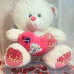 Large Valentines Teddy Bear With Pink Love Heart