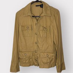 A.N.A Tan Cargo Utility Snap Button Jacket Women's Size Medium