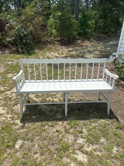 White Wooden Outdoor Garden Bench