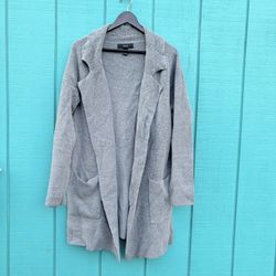 Forever 21 Gray Knit Cardigan Open Front Cozy Long Sleeve Women's Large