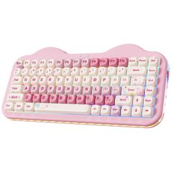 YUNZII C75 Cake Meow Wireless Mechanical 75% Keyboard, Pink Candy Switch