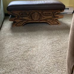 Matching (2) Vintage Hand Carved Benches