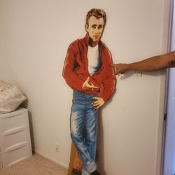 James Dean Cardboard Statue..over 6ft Tall Large Size..good Condition!
