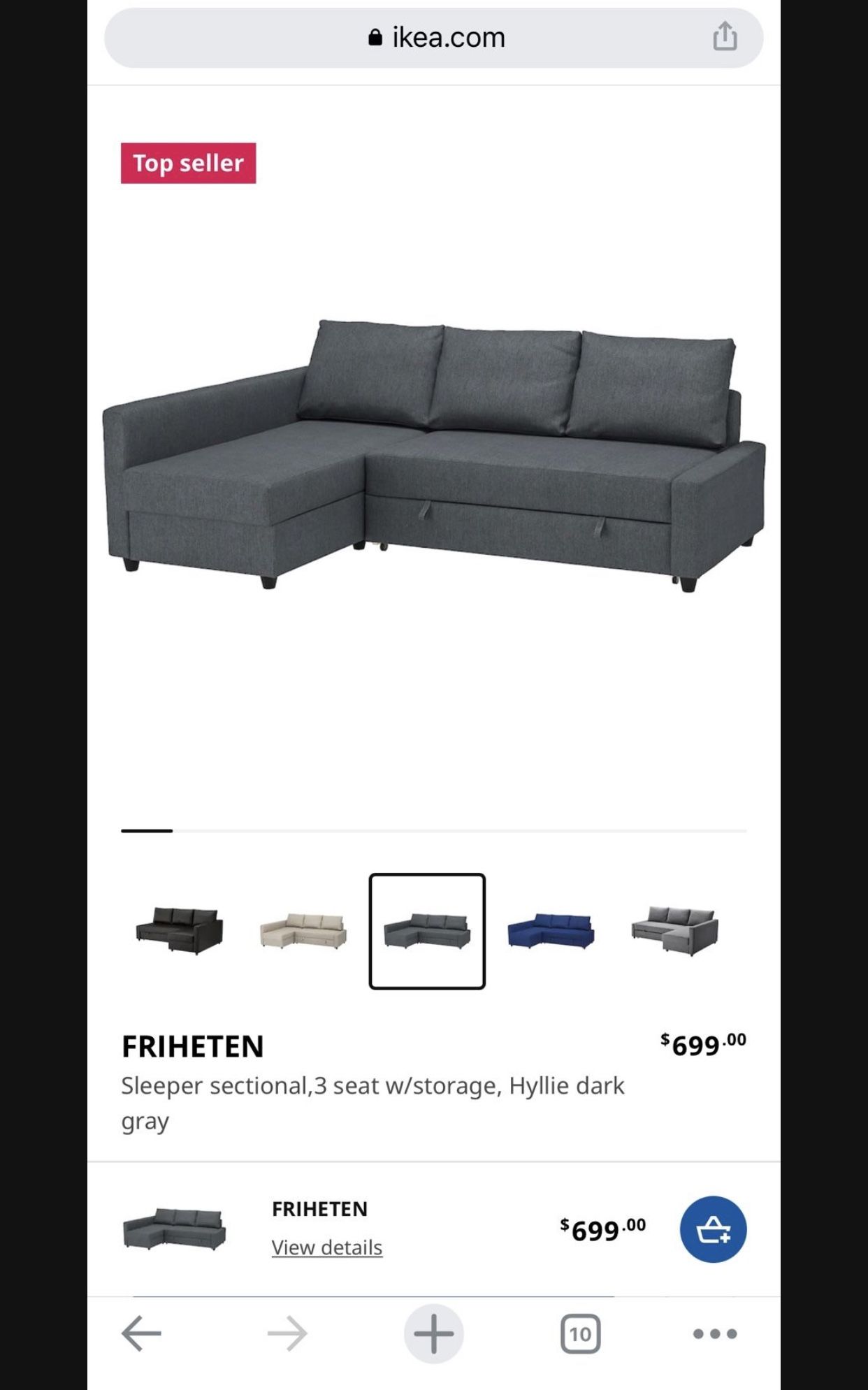 Ikea Friheten Hyllie Dark Grey zethangroupinter