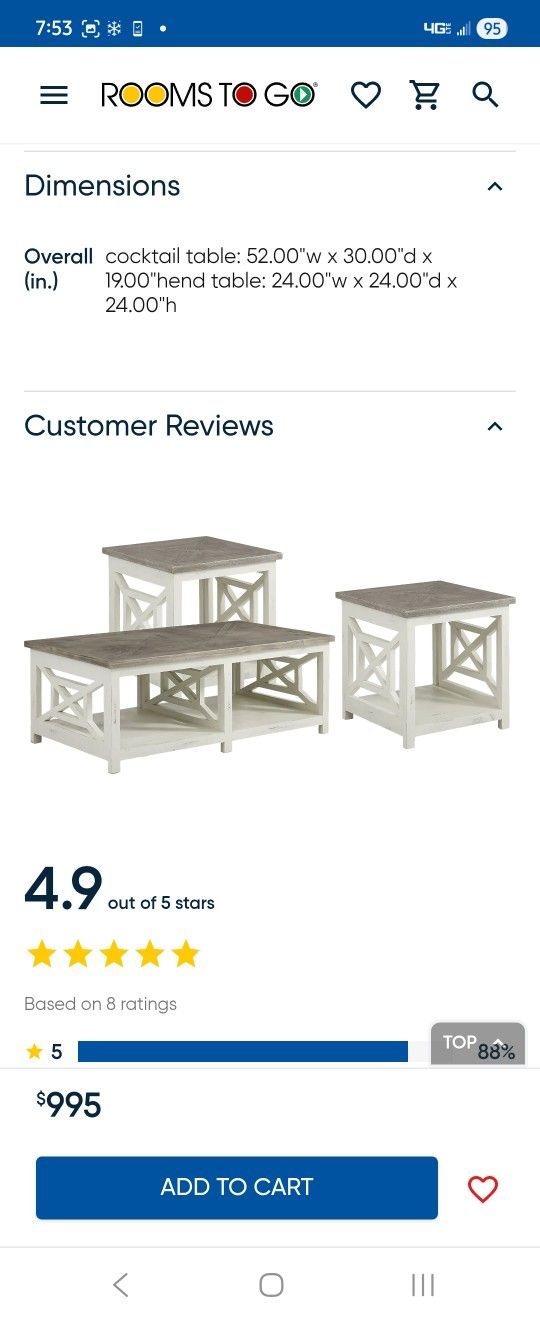 Coffee and End Tables 