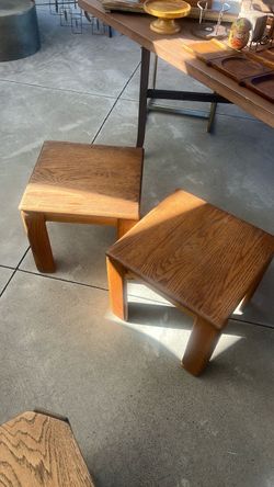 Two small oak tables