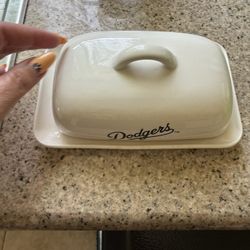 Dodgers butter Container Porcelain