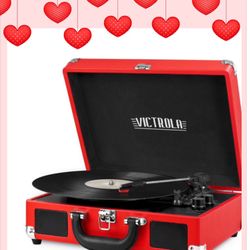 🎵🎶New Victrola Journey Bluetooth Suitcase Record Player with 3-speed Turntable🎶🎵