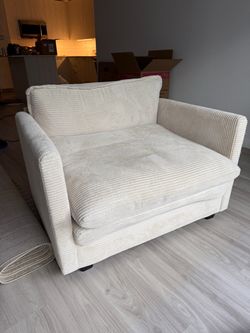 Oversized Corduroy Chair - Cream